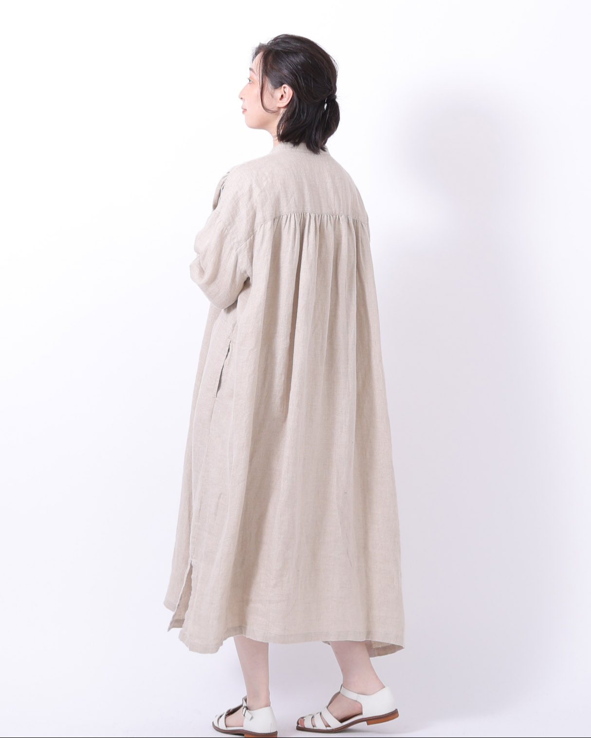 リネンドビーギャザーワンピース