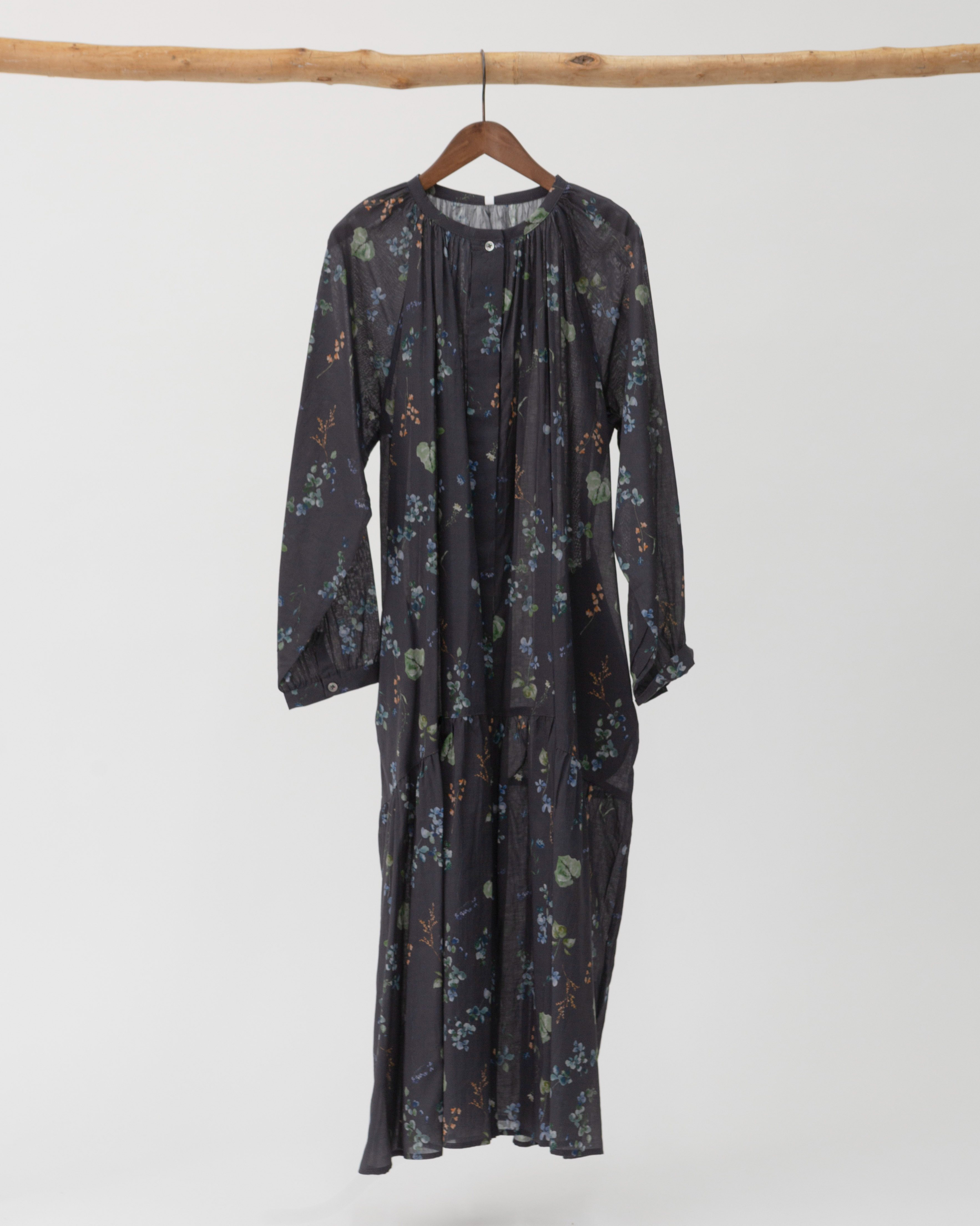 Plantation コットン リネン ボタニカル柄ワンピース Plantation