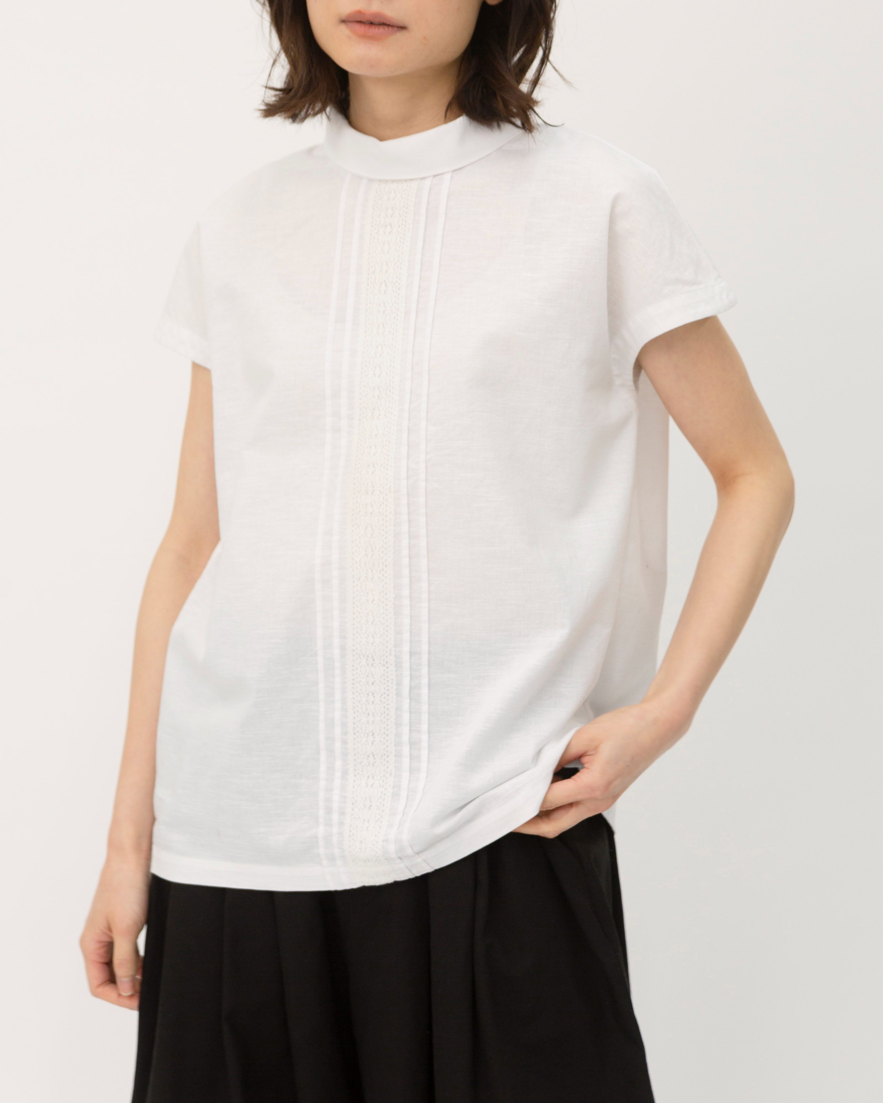 Sachiさんコラボ】コットンリネンタックレースブラウス｜再販売