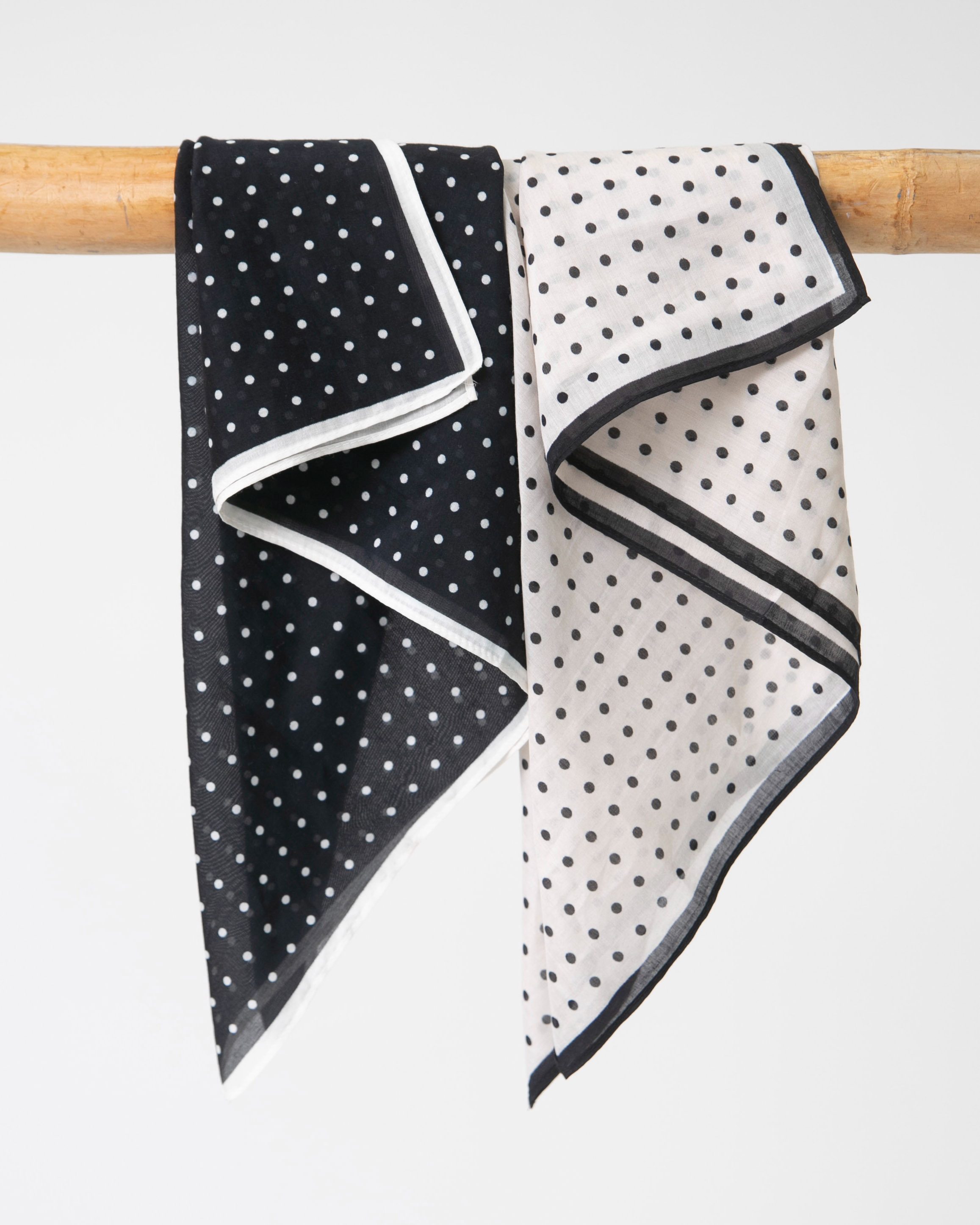 コットンシルクドットスカーフ