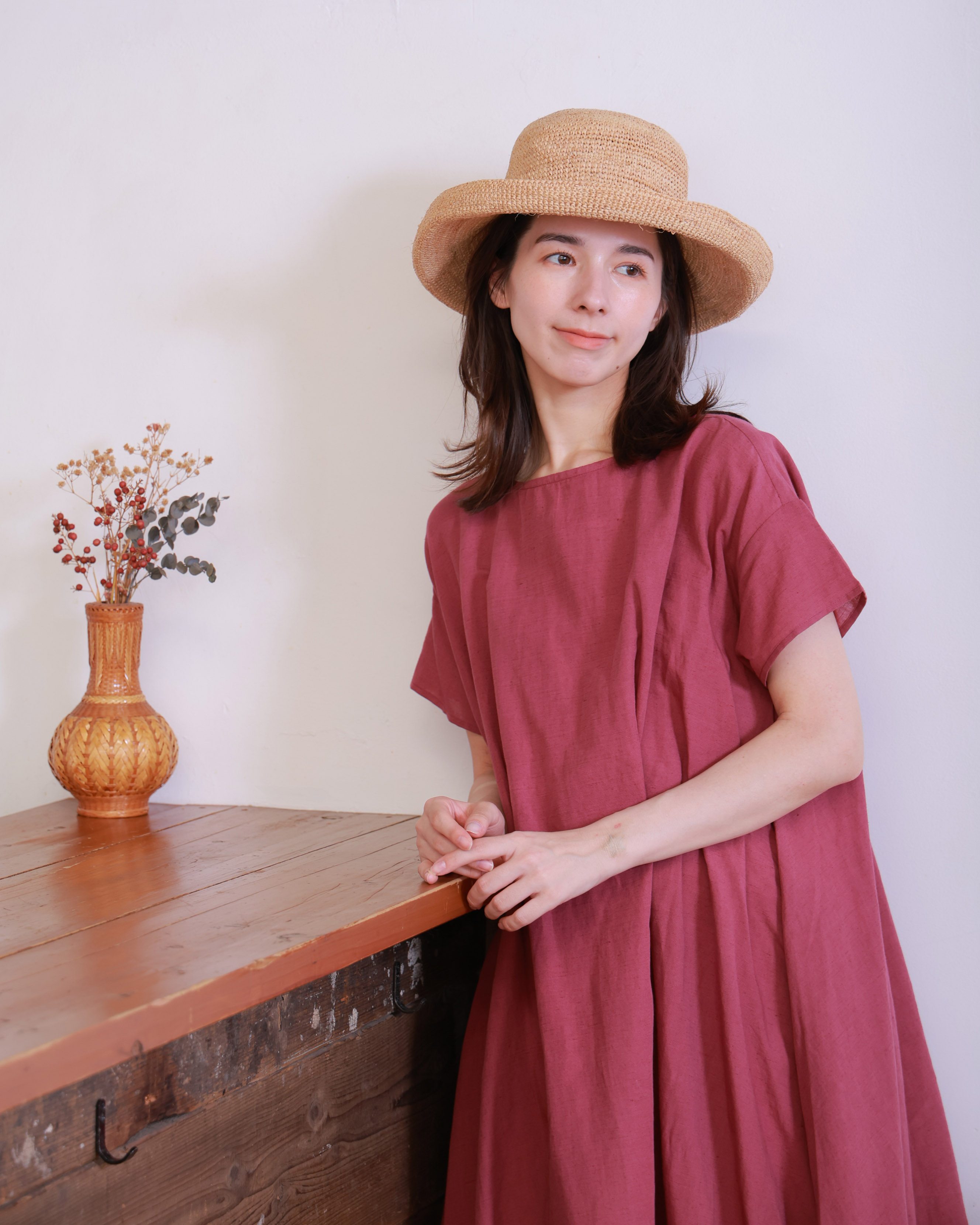 コットンリネンフレアワンピース