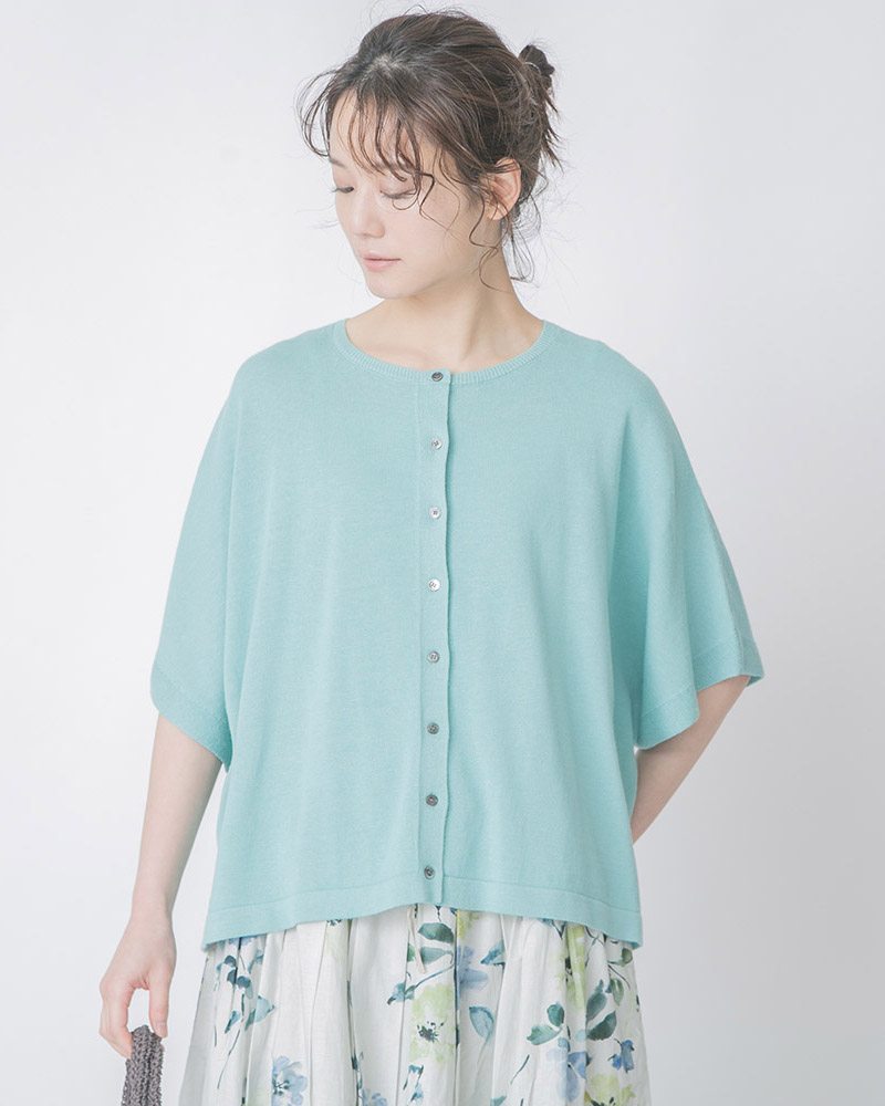 コットンリネンニットカーディガン