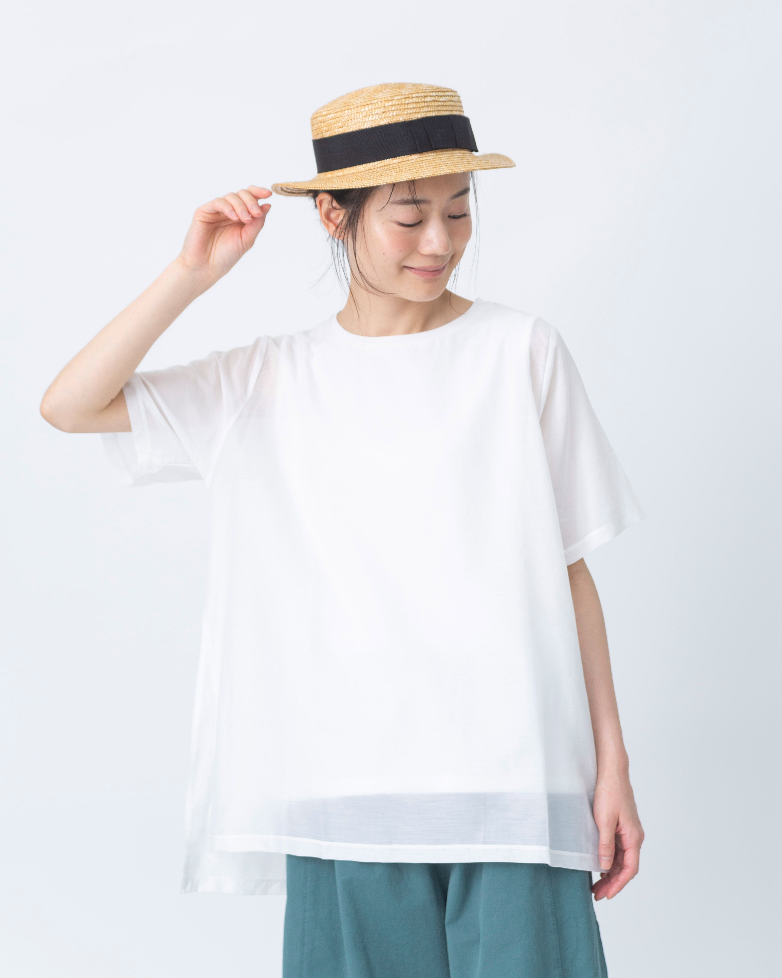 コットンシルクローンレイヤードプルオーバー