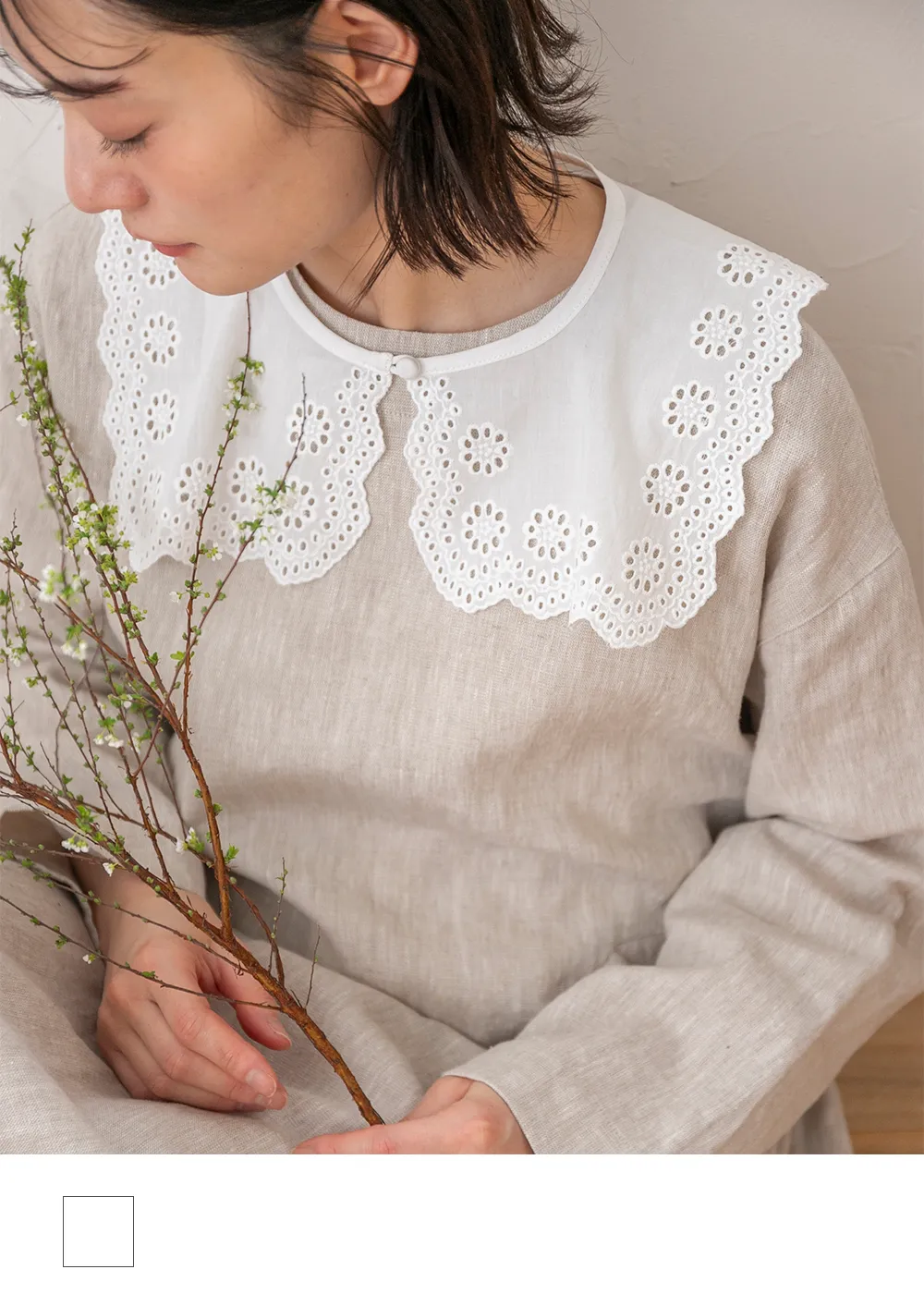 受付終了【Sachi×TUTIE.】コットン刺繍つけ襟｜受注生産｜4月末発送