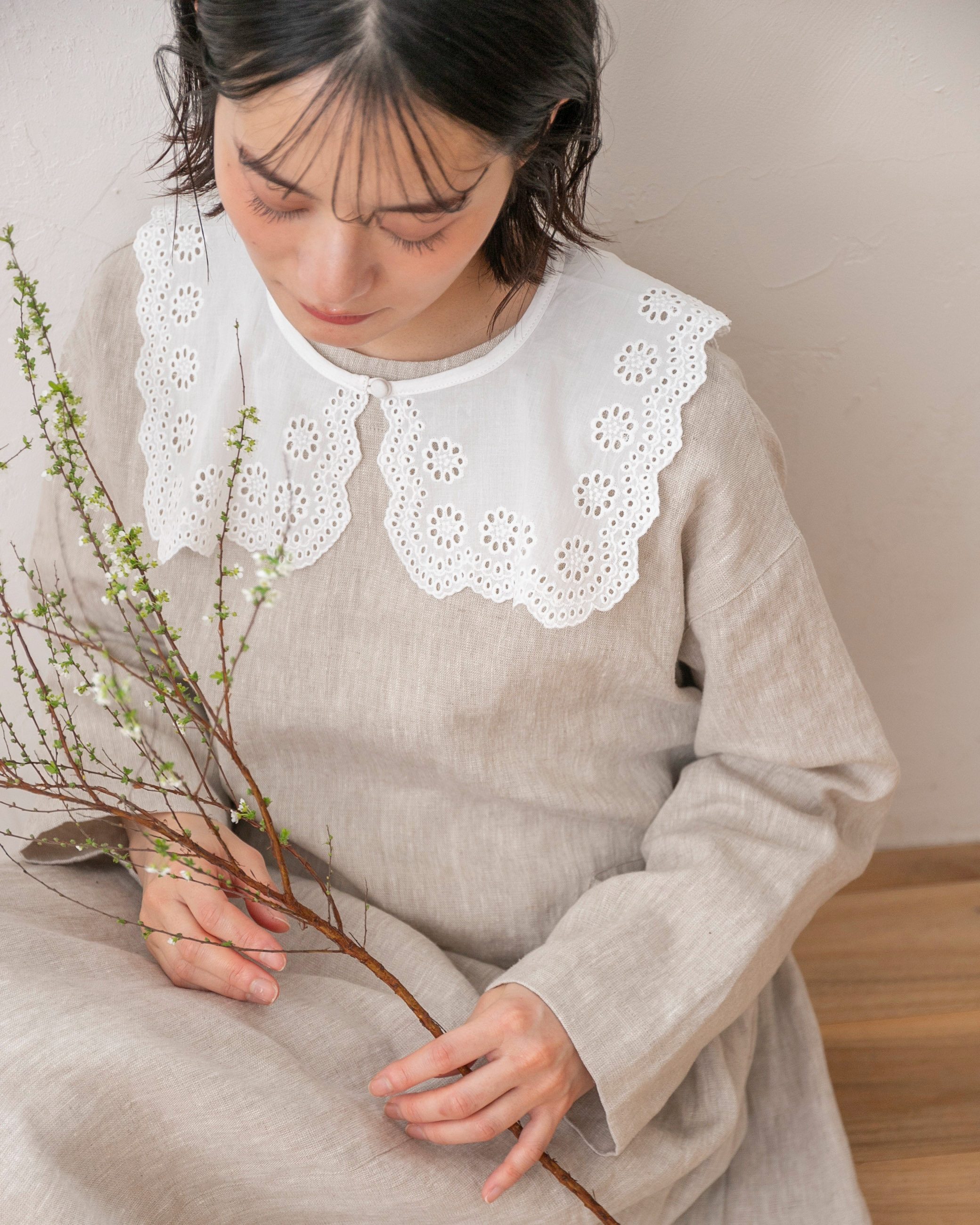 受付終了【Sachi×TUTIE.】コットン刺繍つけ襟｜受注生産｜4月末発送