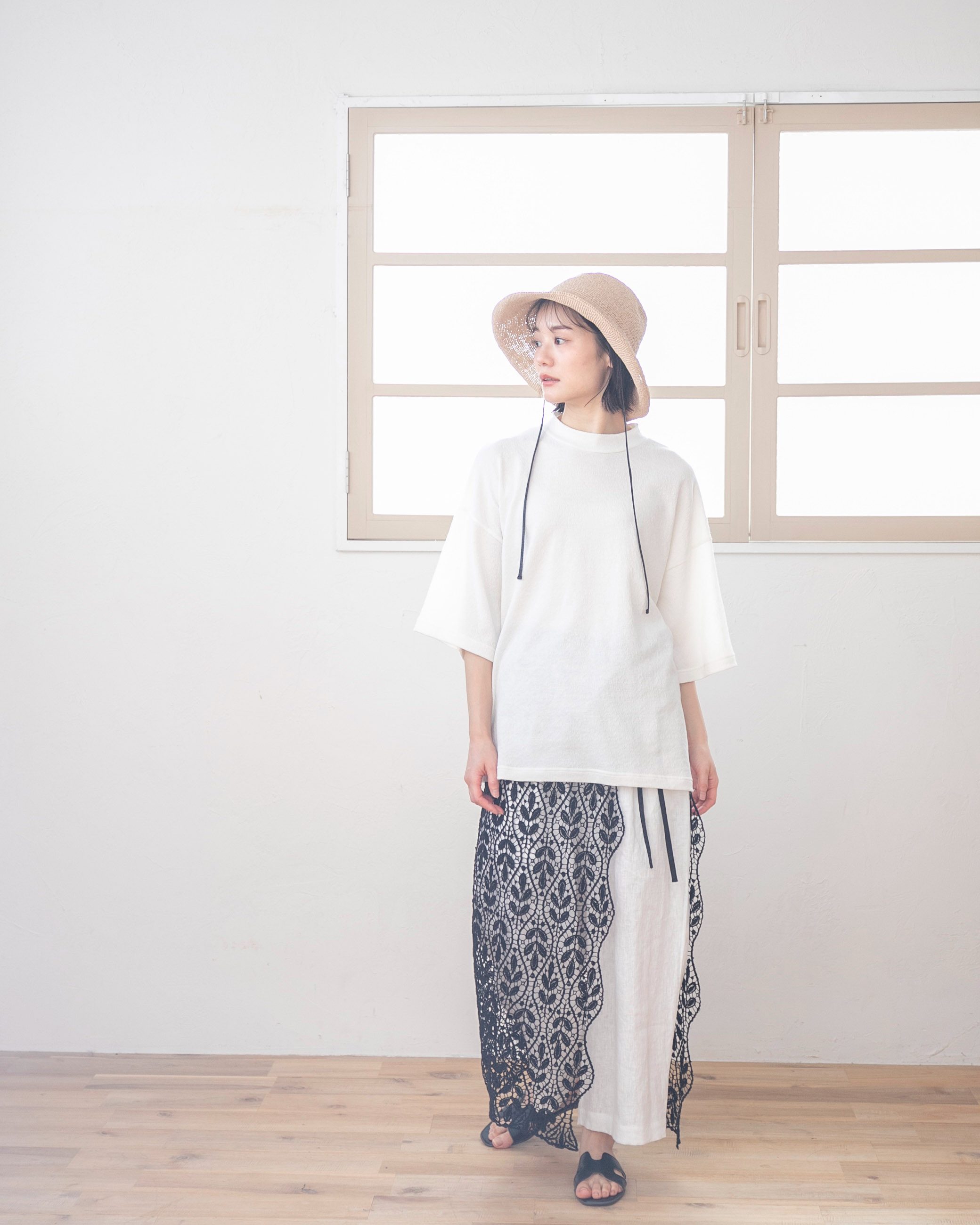 Sachi×TUTIE.】【丈が選べる】リネンギャザークロップドパンツ｜受注