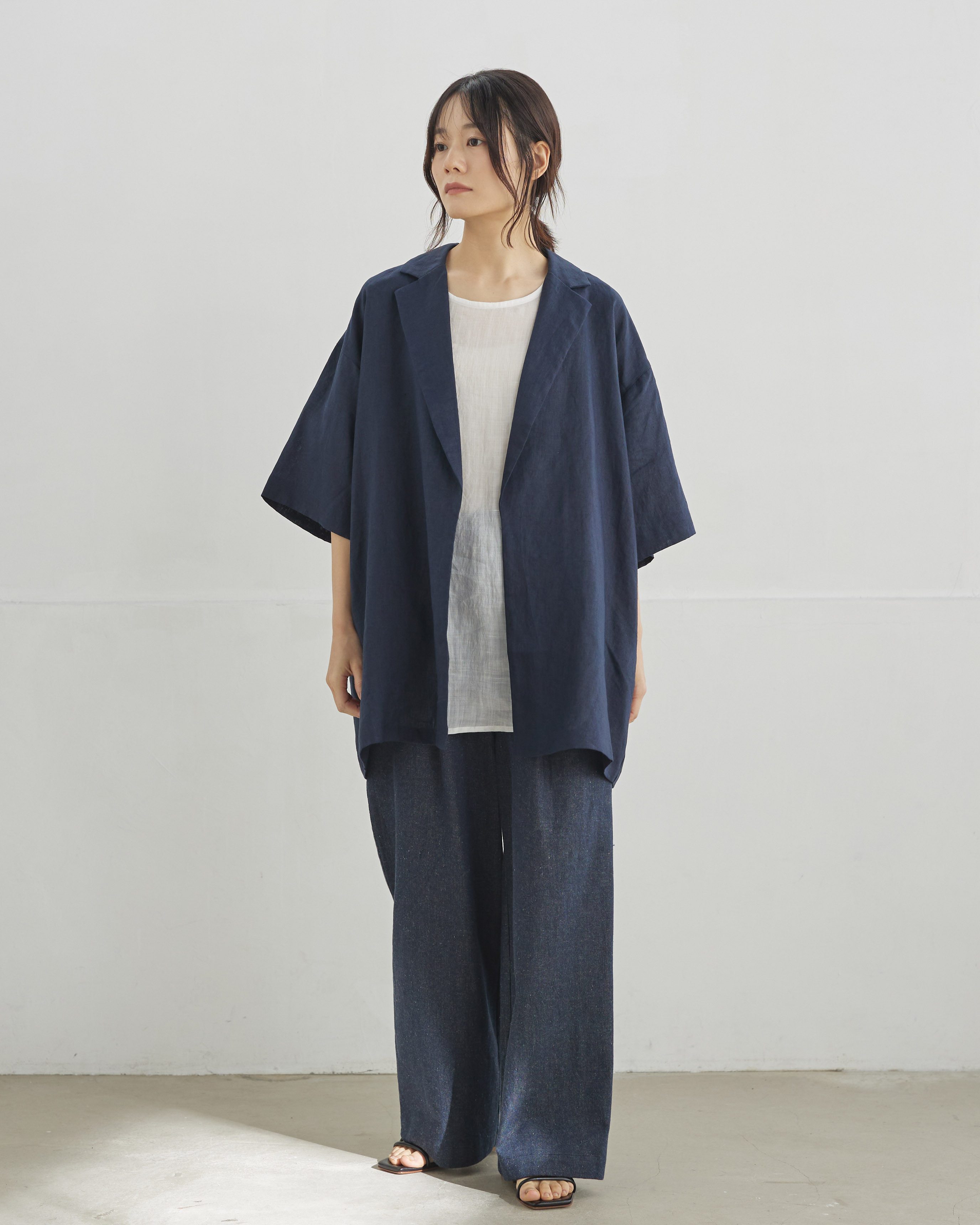 先行予約】リネンハーフスリーブジャケット｜3月上旬発送