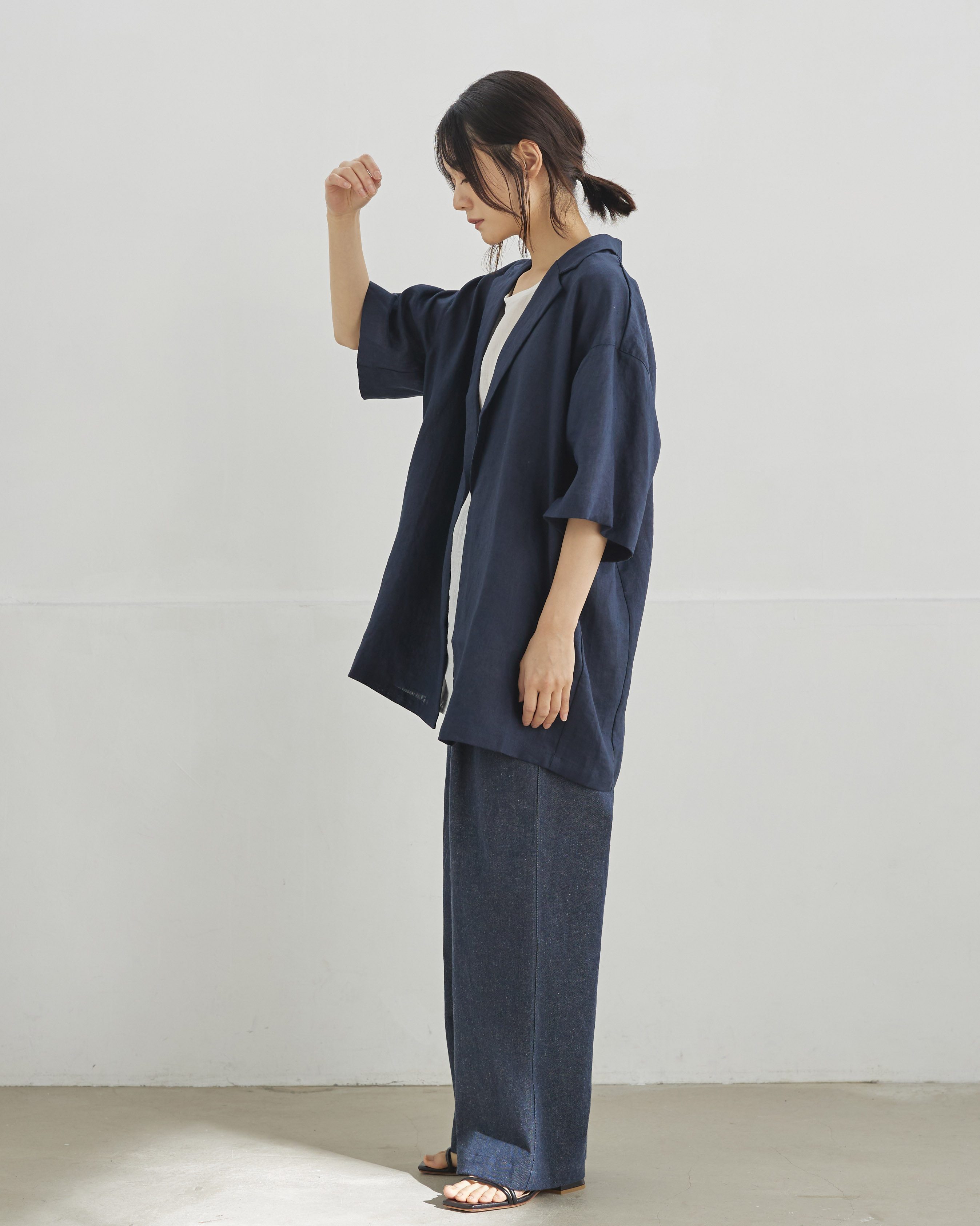 先行予約】リネンハーフスリーブジャケット｜3月上旬発送