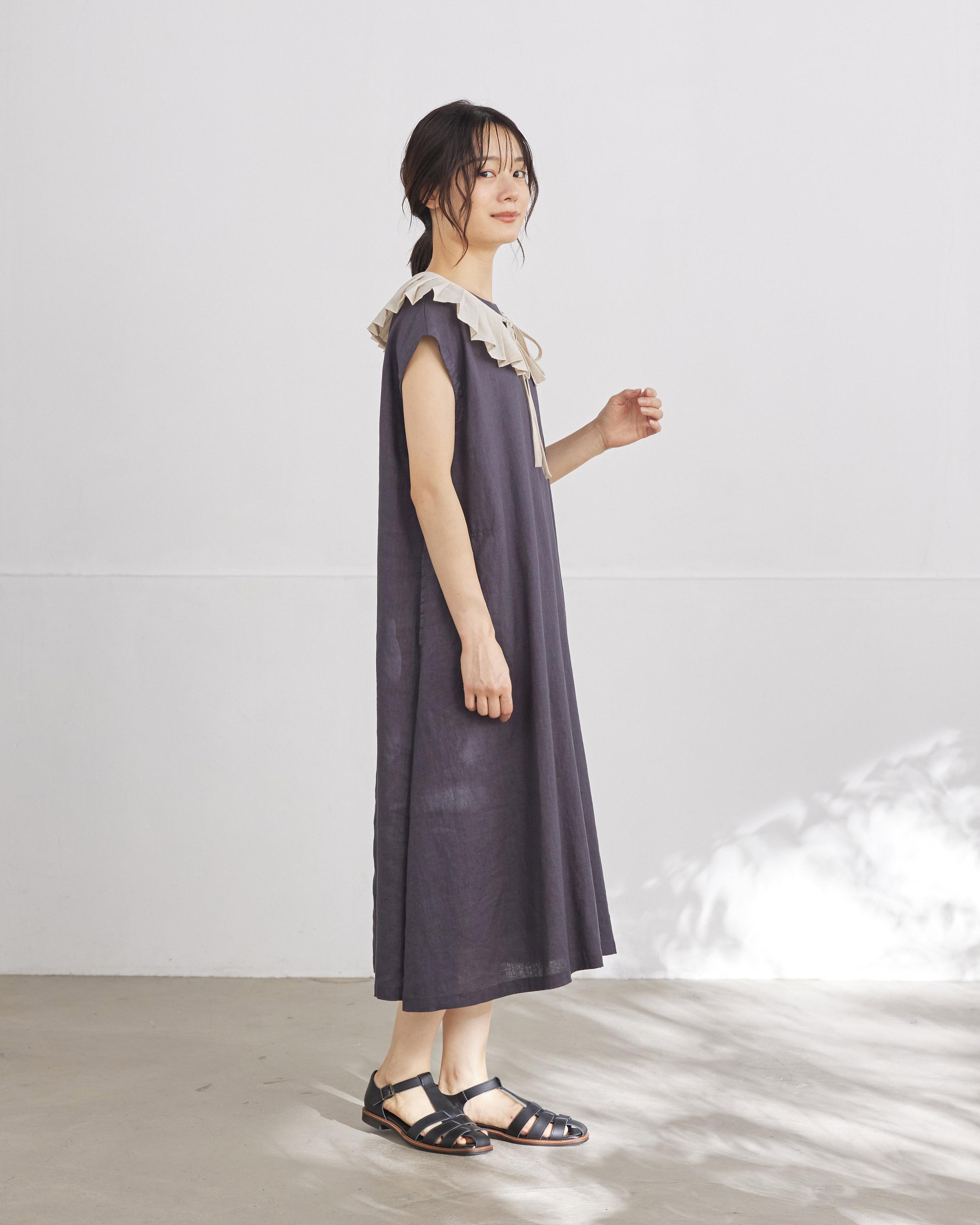 【❤︎フレンチモロッコ❤︎クッションカバー】トリーバーチワンピース リネンフレンチスリーブワンピース