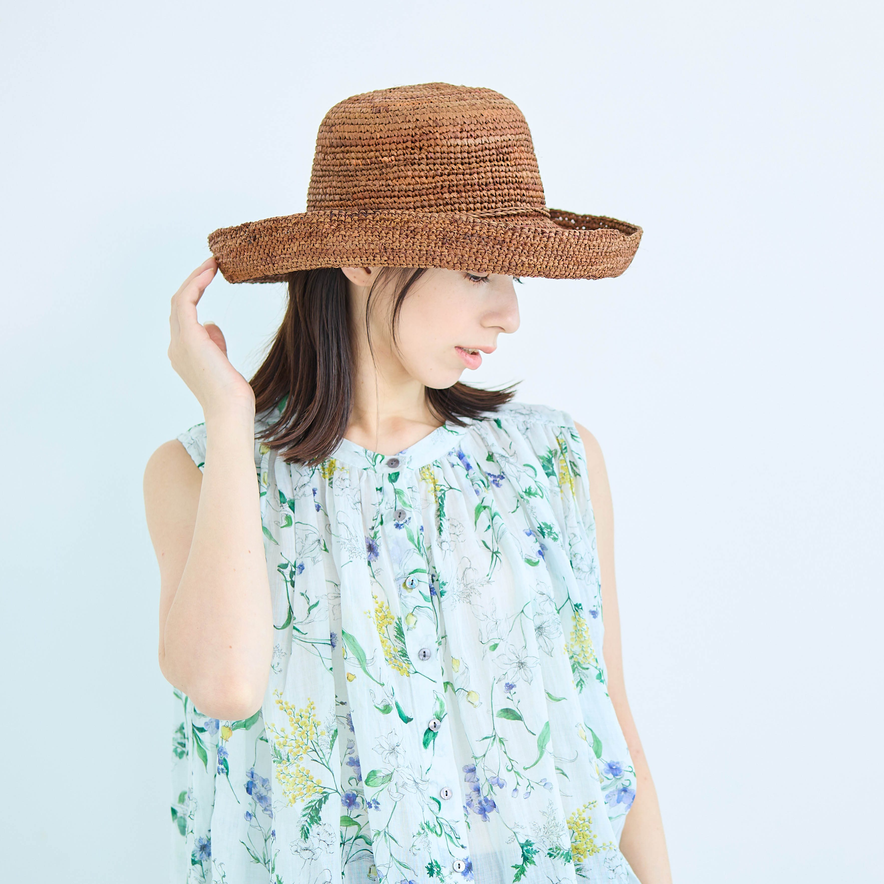 帽子材料 ラフィア手編みブレード10mm幅×8反 帽子 ラフィアブレード