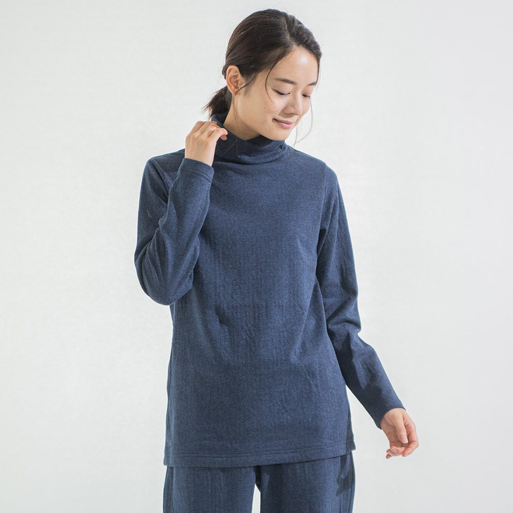 【rokh】 WHITE×BLUE トワルドジュイ ハイネック カットソー rokh】 WHITE×BLUE トワルドジュイ ハイネック カットソー