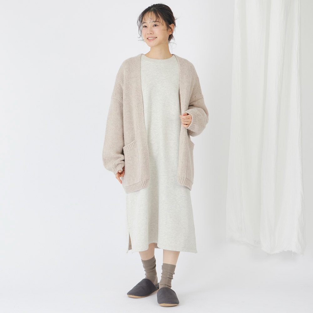 【ぬくふわ】コットン裏毛起毛ワンピース