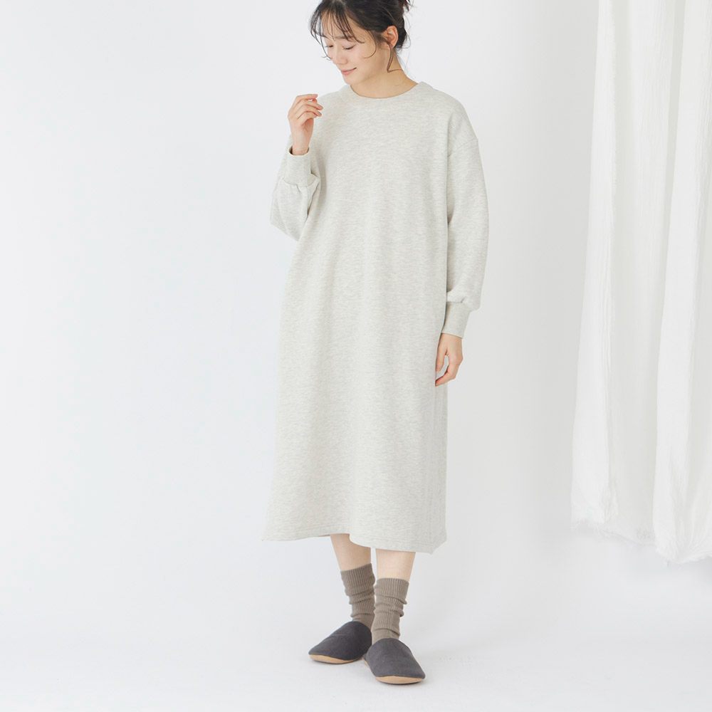 【ぬくふわ】コットン裏毛起毛ワンピース