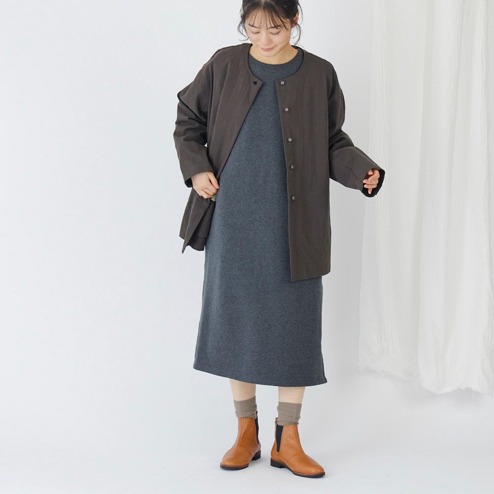 【ぬくふわ】コットン裏毛起毛ワンピース