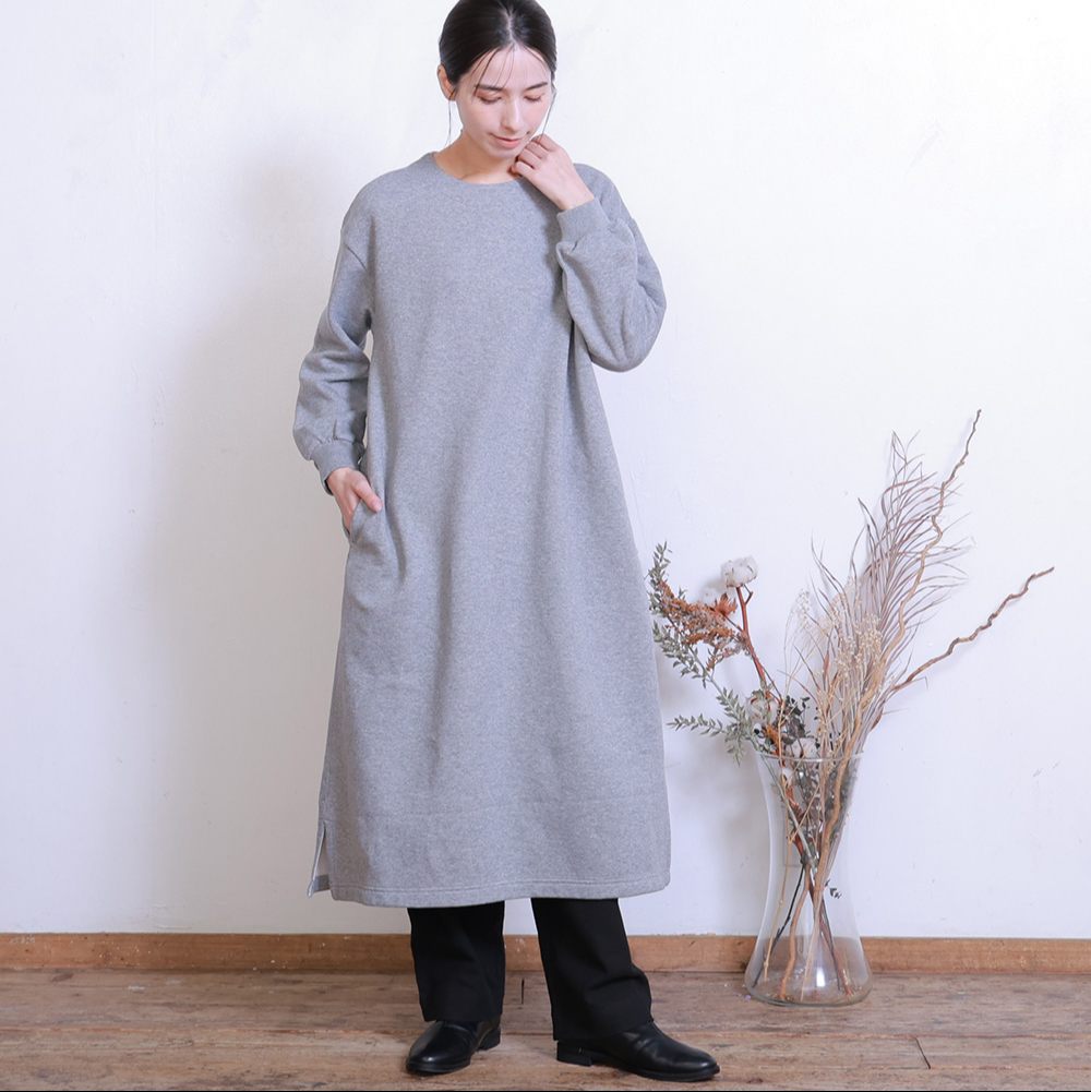 ぬくふわ】コットン裏毛起毛ワンピース