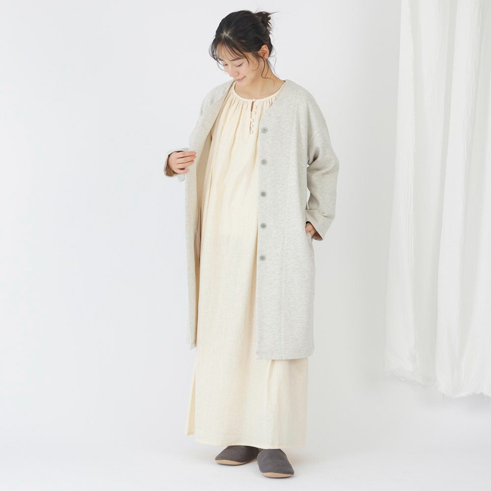 【ぬくふわ】コットン裏毛起毛ロングカーディガン