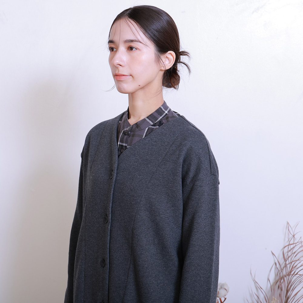 【ぬくふわ】コットン裏毛起毛ロングカーディガン