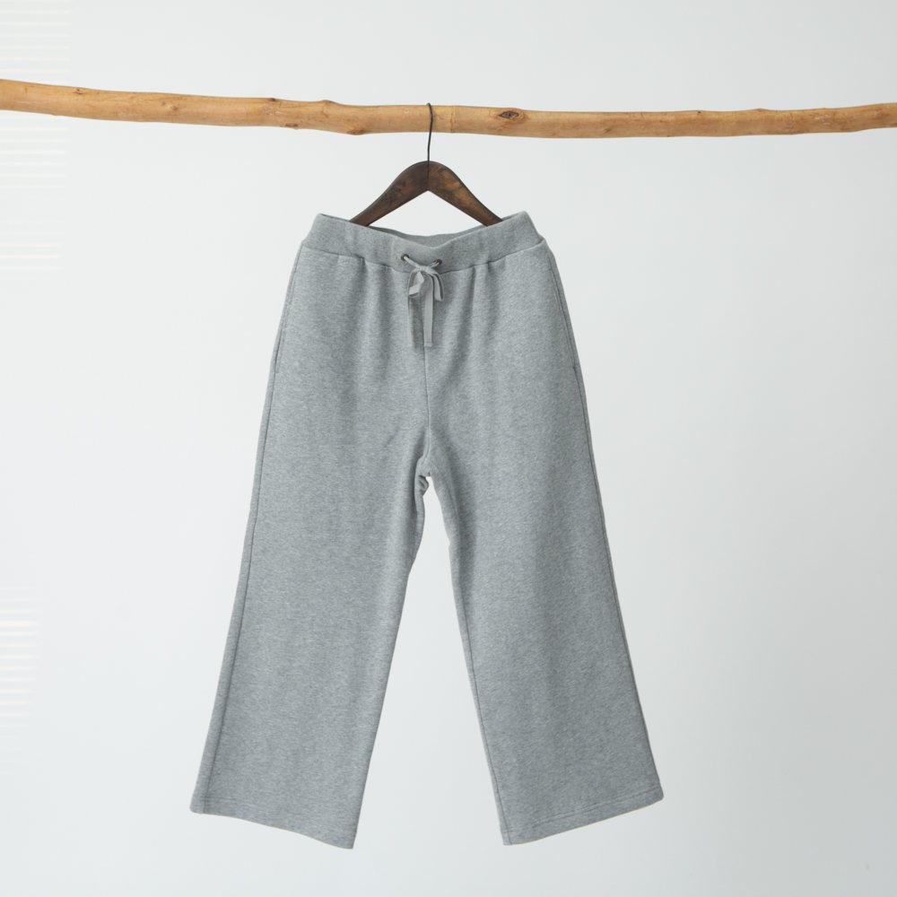 【ぬくふわ】コットン裏毛起毛ワイドストレートパンツ