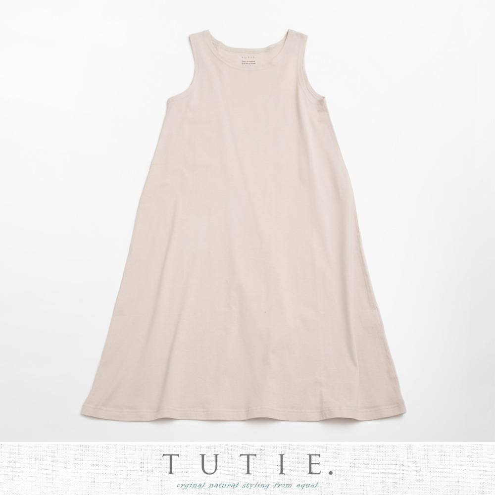 TUTIE．（ツチエ）60/2コットン天竺 ノースリーブワンピース