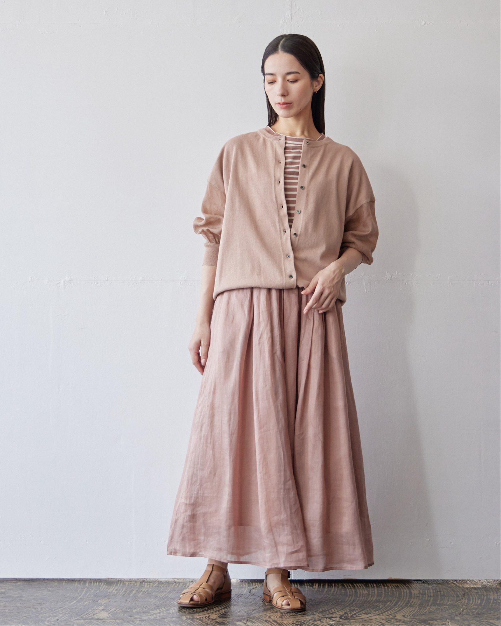 AURALEE ベージュ カーディガン ※多少の値下げ交渉可能です Idnes シアー前後2WAYカーディガン レディース