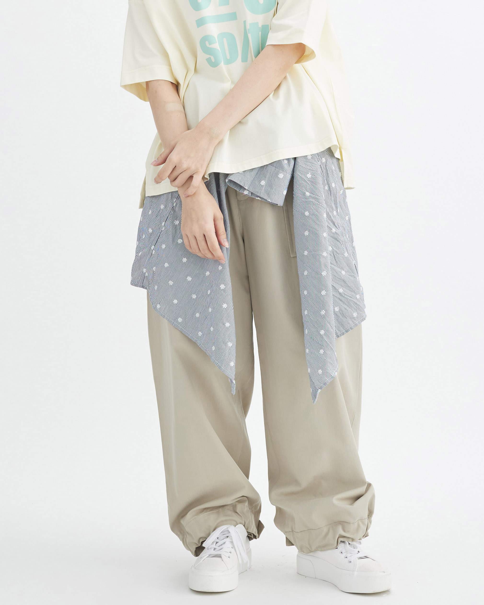 新品 Y's コットンリネン セルロース リブパンツ T. コットンセルロース2WAYシルエットパンツ
