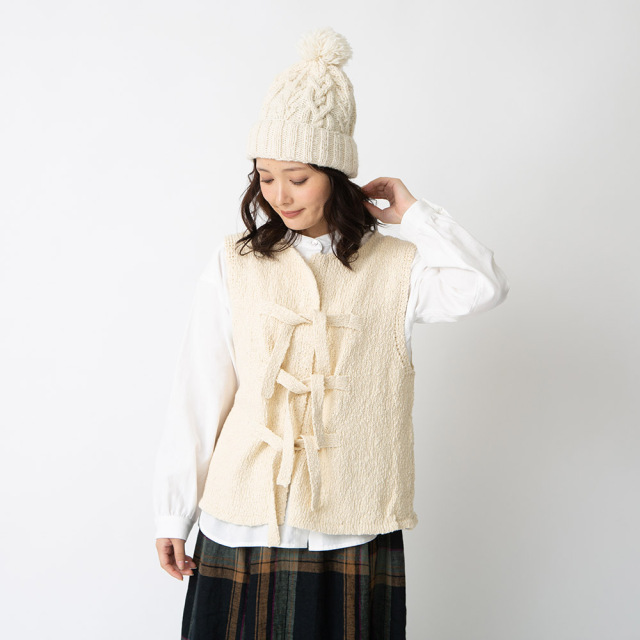 0622WS-70692 【rikoさんコラボ】コットンスラブニットベスト