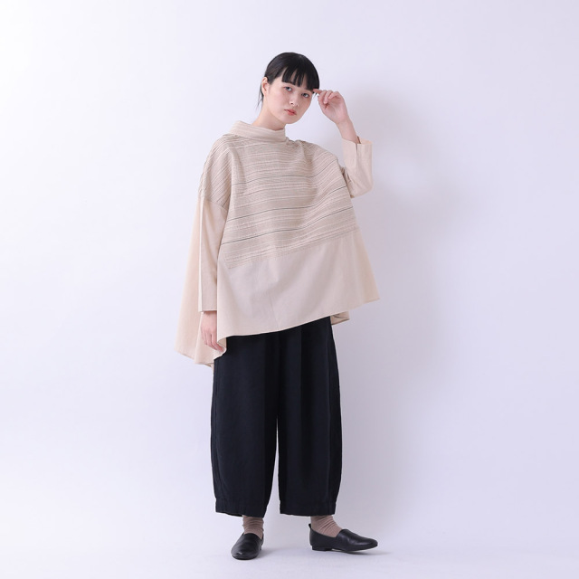 コットンピーチ起毛タックステッチプルオーバー【0623AT-61136】