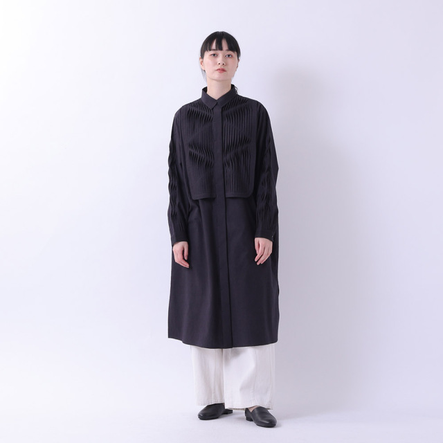 コットンピーチ起毛タックワンピース【0623AT-63137】