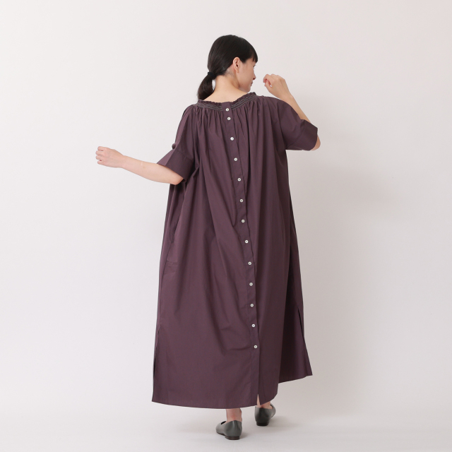 Dint 桜色ワンピース コットンキャンブリックフリルカラーワンピース【0623PT-63107】