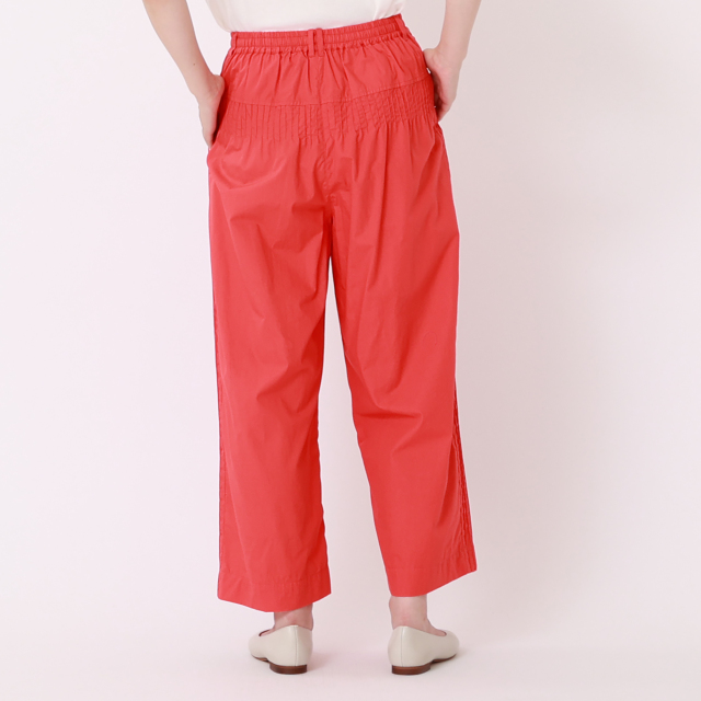 ABCHIVO 防水ロゴプリントパンツ レッド コットンキャンブリックサイドピンタックパンツ【0623PT-66108】