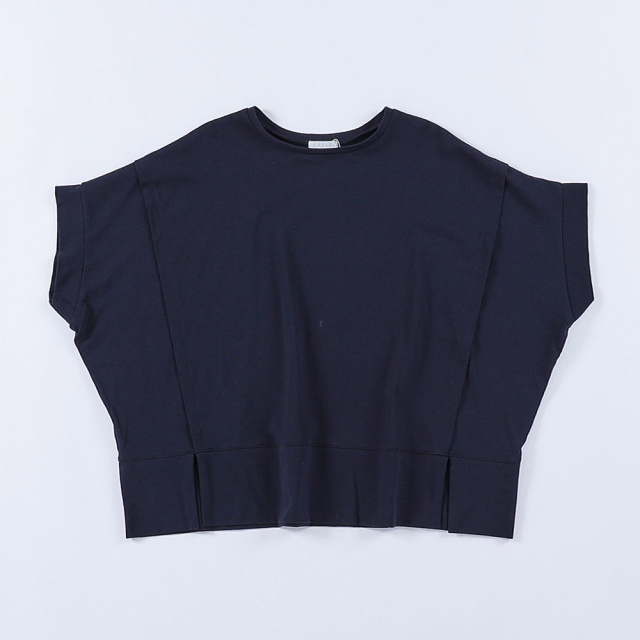 TUTIE. (ツチエ) | クール天竺切替プルオーバー (navy) | トップス 半袖 接触冷感 SALE商品一覧ぺージ｜天然素材にこだわったサスティナブル