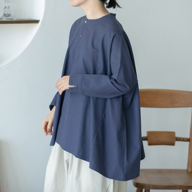 【aiさんmegさんコラボ】コットンリネンムジサイドシームブラウス