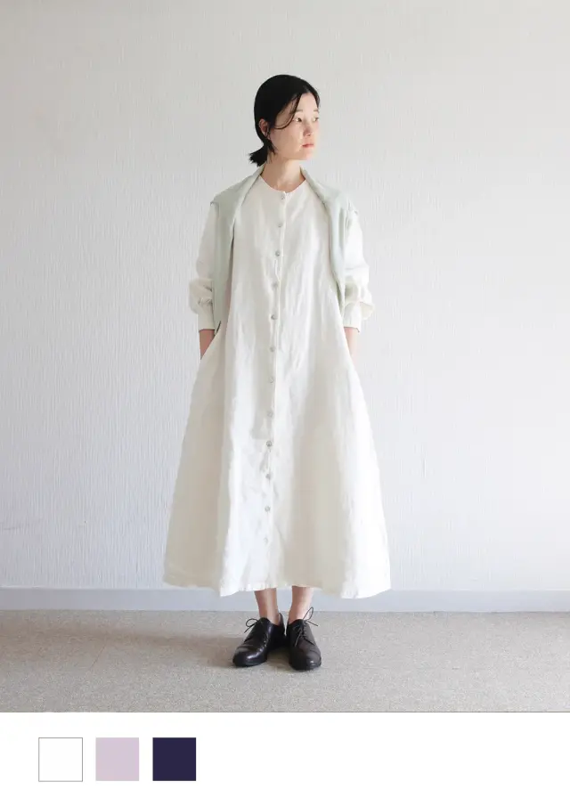 【erikaさんコラボ】リネンデニムコートワンピース