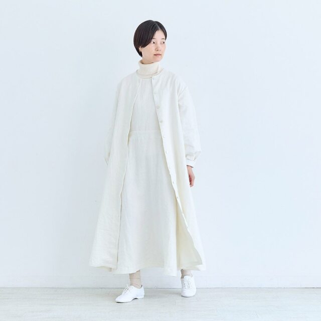 erikaさんコラボ】リネンデニムコートワンピース
