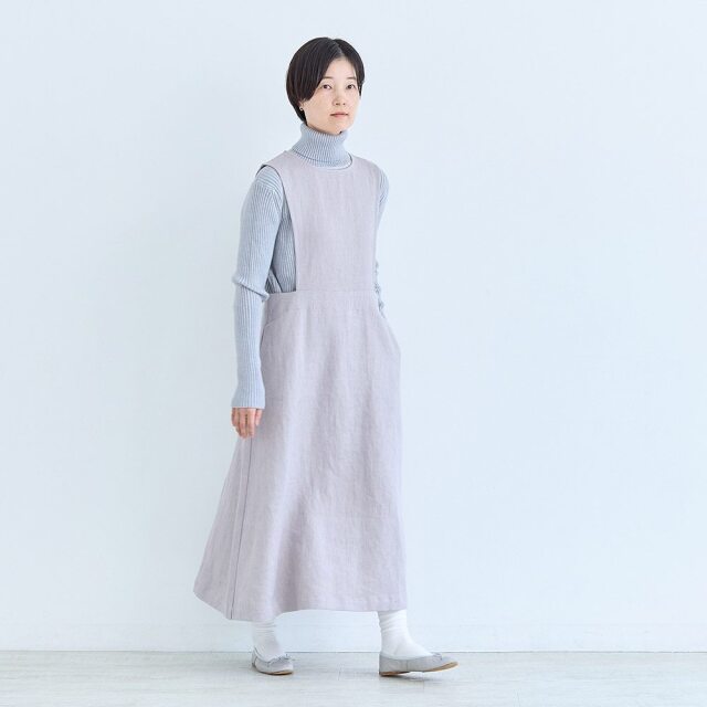 0624AS63081 【erikaさんコラボ】リネンデニムジャンパースカート