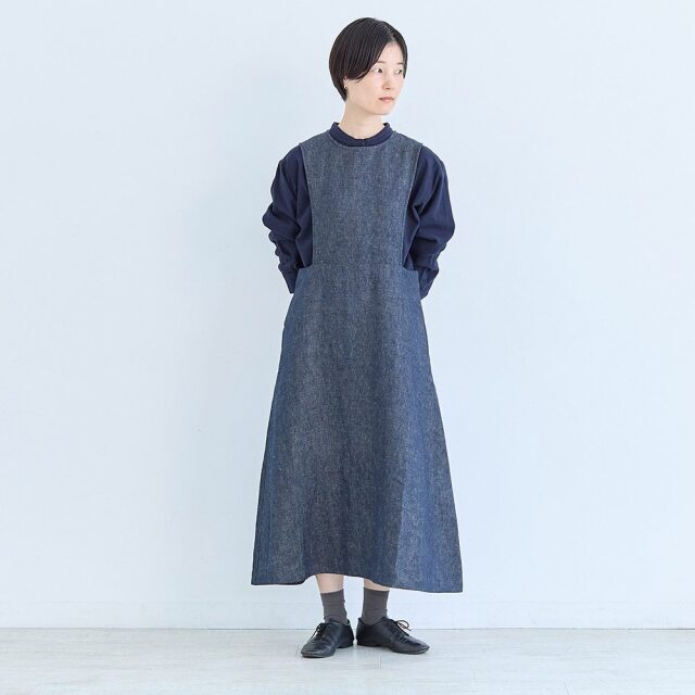 0624AS63081 【erikaさんコラボ】リネンデニムジャンパースカート