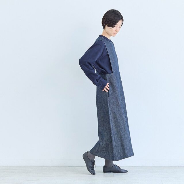 0624AS63081 【erikaさんコラボ】リネンデニムジャンパースカート