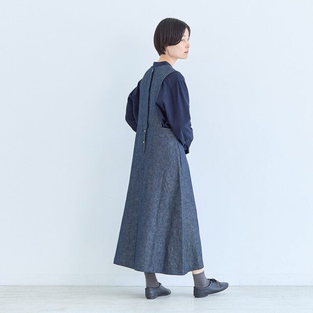 0624AS63081 【erikaさんコラボ】リネンデニムジャンパースカート