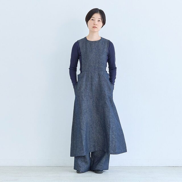 0624AS63081 【erikaさんコラボ】リネンデニムジャンパースカート