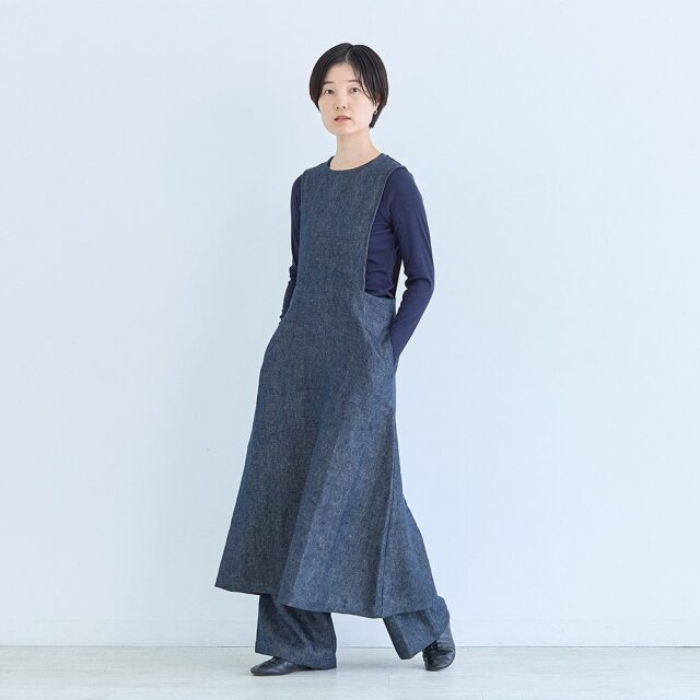 0624AS63081 【erikaさんコラボ】リネンデニムジャンパースカート