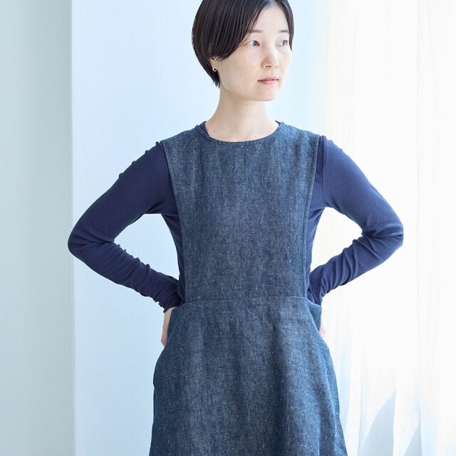 0624AS63081 【erikaさんコラボ】リネンデニムジャンパースカート