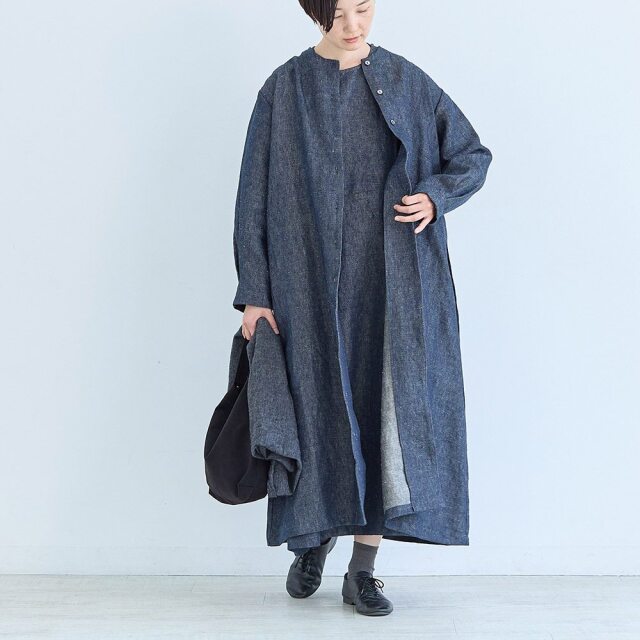 0624AS63081 【erikaさんコラボ】リネンデニムジャンパースカート
