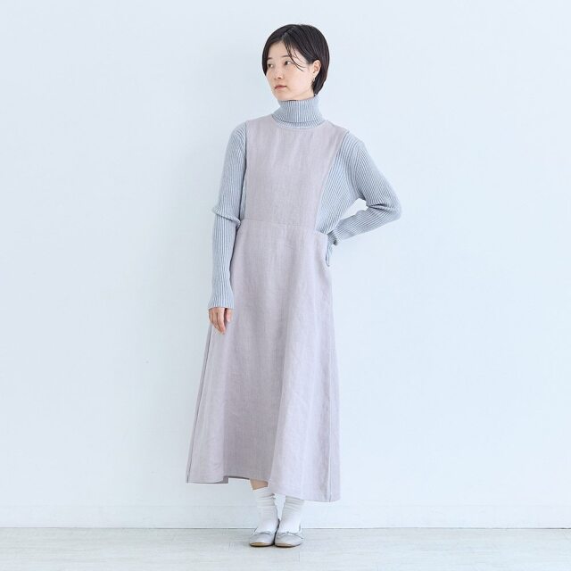 0624AS63081 【erikaさんコラボ】リネンデニムジャンパースカート