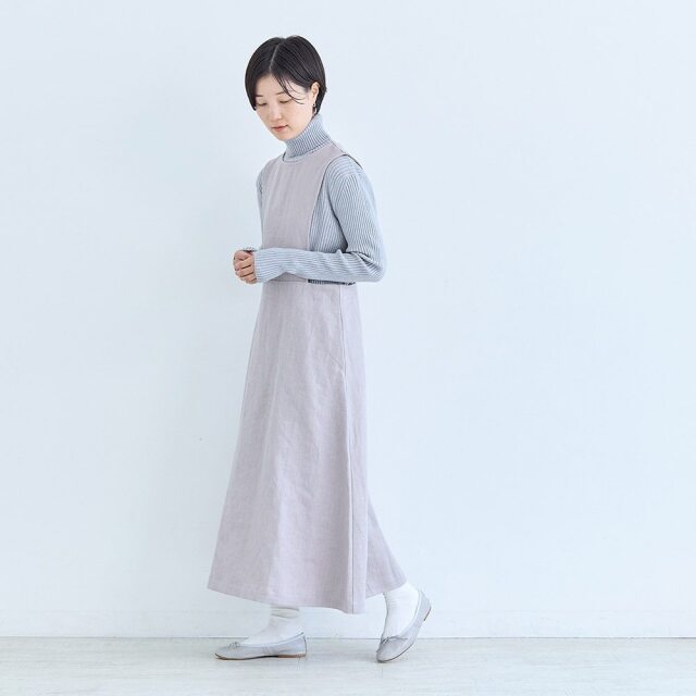 0624AS63081 【erikaさんコラボ】リネンデニムジャンパースカート