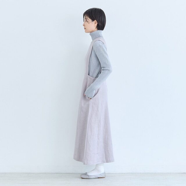 0624AS63081 【erikaさんコラボ】リネンデニムジャンパースカート