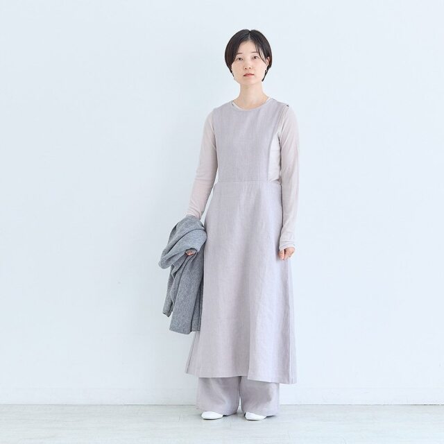 0624AS63081 【erikaさんコラボ】リネンデニムジャンパースカート