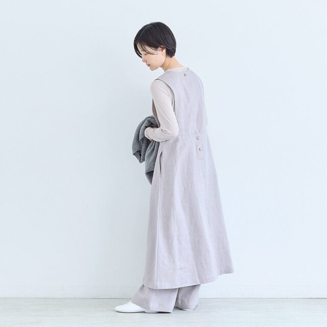 0624AS63081 【erikaさんコラボ】リネンデニムジャンパースカート