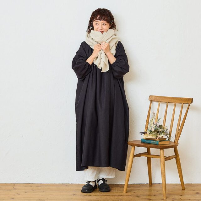 0624AS63088 【tomomiさんコラボ】【丈が選べる】コットンリネンブロード2WAYワンピース