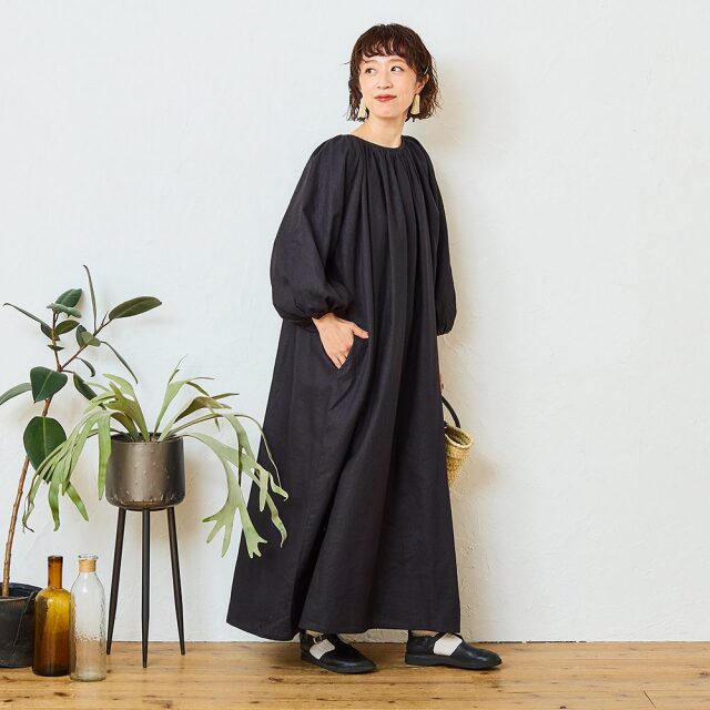 0624AS63088 【tomomiさんコラボ】【丈が選べる】コットンリネンブロード2WAYワンピース