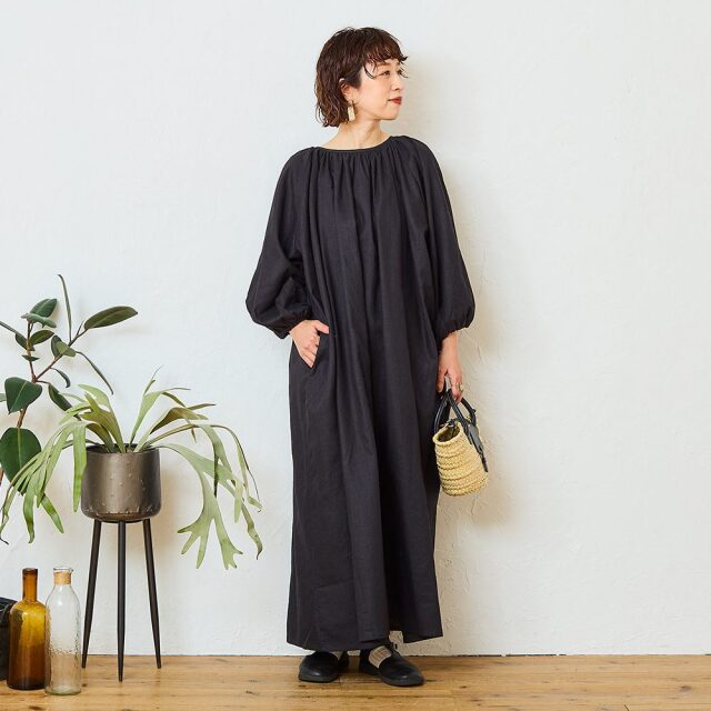 0624AS63088 【tomomiさんコラボ】【丈が選べる】コットンリネンブロード2WAYワンピース